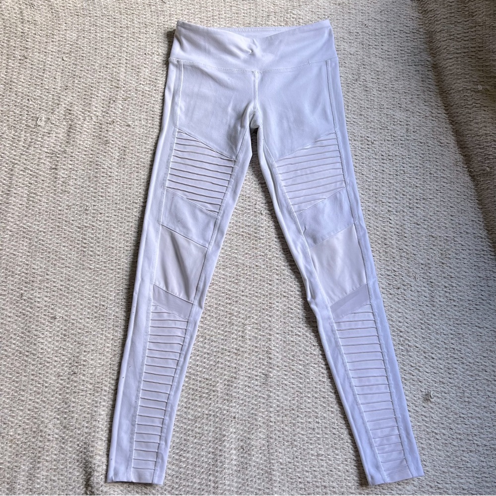 ALO sale! Yoga Moto legging- white Small- pre loved